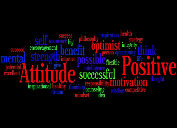 Positive Einstellung, Word Cloud Konzept — Stockfoto