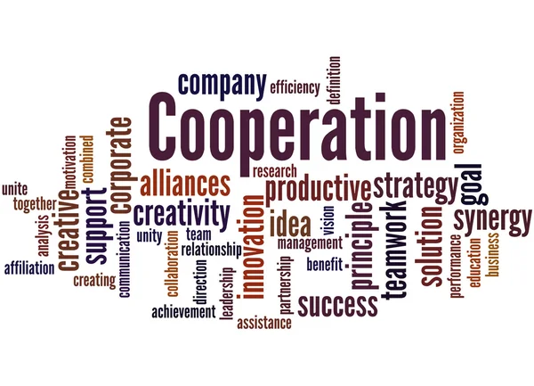 Cooperação, conceito de nuvem de palavras 2 — Fotografia de Stock