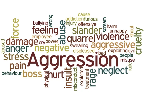 Agression, concept de nuage de mots 2 — Photo