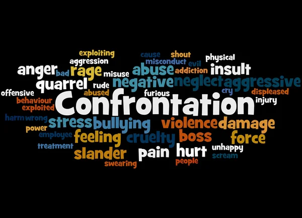 Confrontation, concept de nuage de mots 7 — Photo