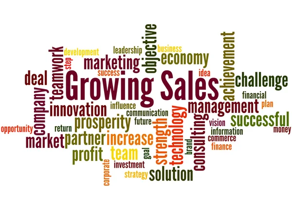 Wzrost sprzedaży, słowo cloud koncepcja 4 — Zdjęcie stockowe