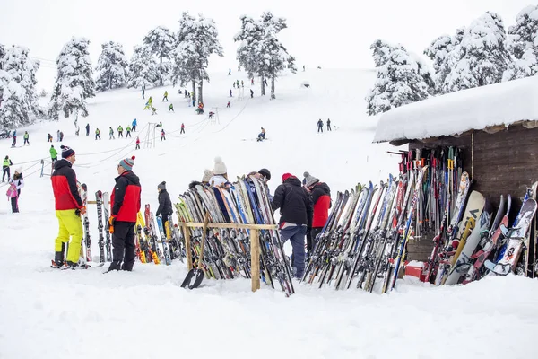 Zlatibor Serbia January 2020 Ski Equipment Left Rack Rent Zlatibor — 图库照片