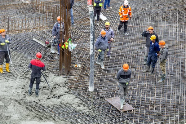 Belgrade Serbien December 2020 Utveckling Betongplatta Byggarbetsplatsen — Stockfoto