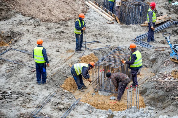 Belgrade Serbia November 2020 Reinforcement Iron Cage Building Onstruction Site — Stock Photo, Image