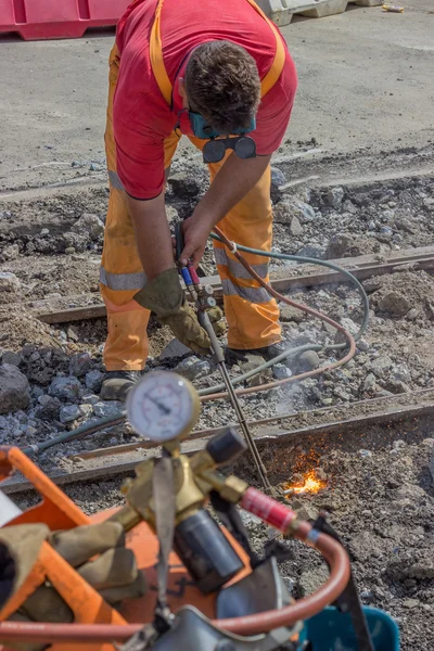 Abriss der Straßenbahnlinien 2 — Stockfoto