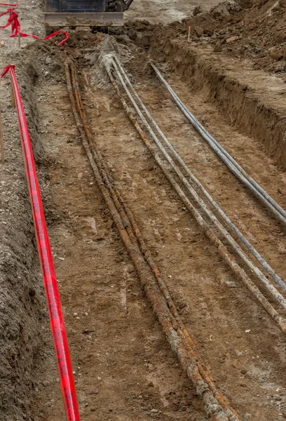 Underground cable installation — Stock Photo, Image