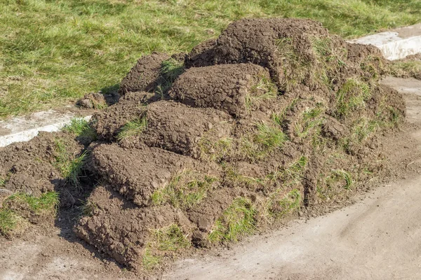 Heap of sod rolls — Stock Photo, Image