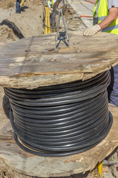 Industrial cable installation — Stock Photo, Image