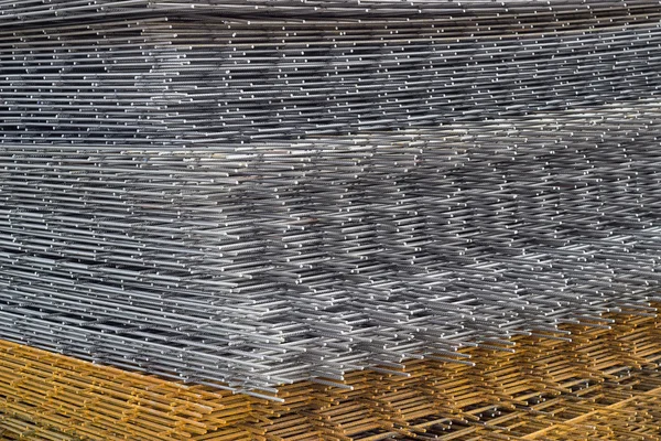 Welded iron mesh panels for reinforced concrete background 3 — Stock Photo, Image