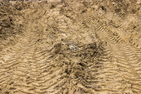 Truck tyre pattern on the soil background — Stock Photo, Image