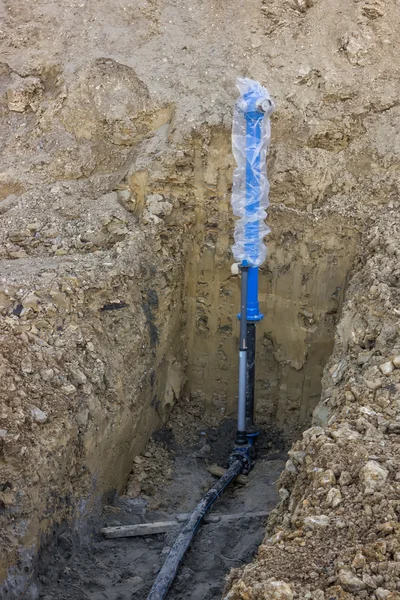 Fire hydrant installation — Stock Photo, Image