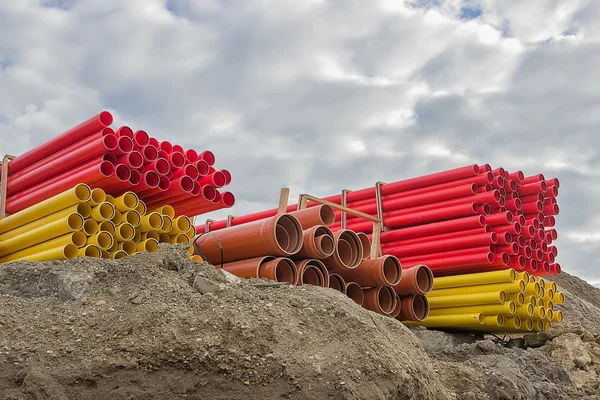 Verschillende gekleurde pvc-buizen — Stockfoto