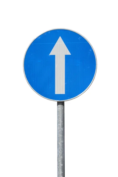 Blue direction sign — Stok fotoğraf