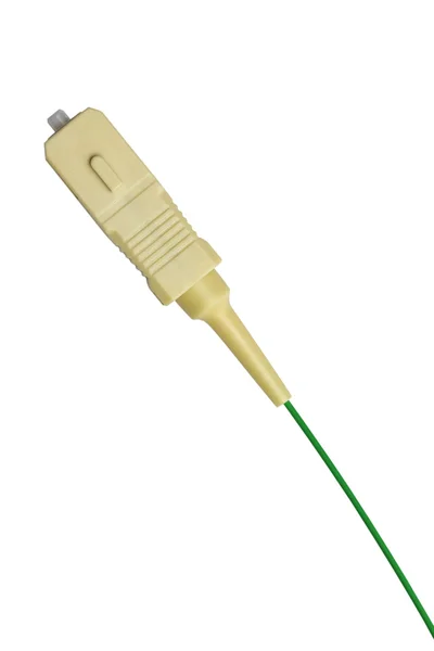 Conector de fibra óptica con cable de fibra — Foto de Stock