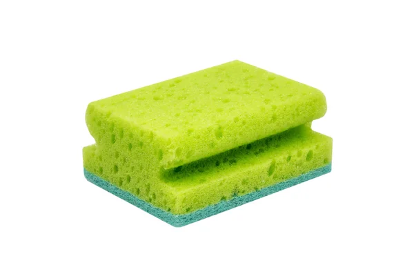 Green scrubbing sponge — Stock Photo, Image