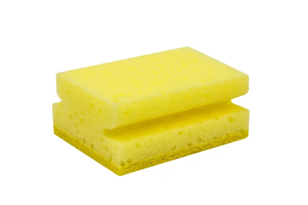 Yellow scrubbing sponge — Stock Photo, Image