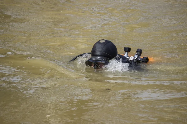 Diver head with scuba set — Stock Photo, Image