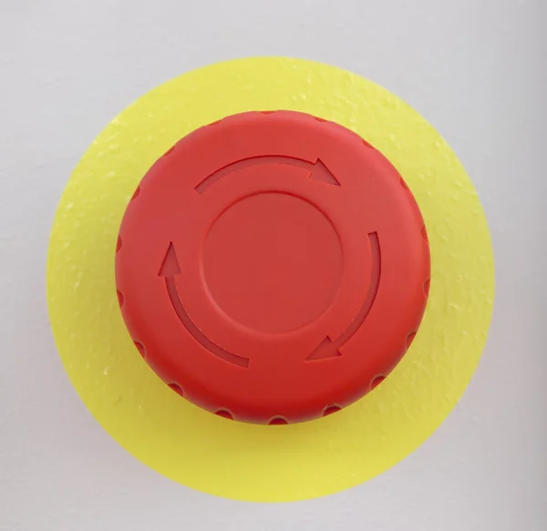 Red emergency stop button — Stock Photo, Image