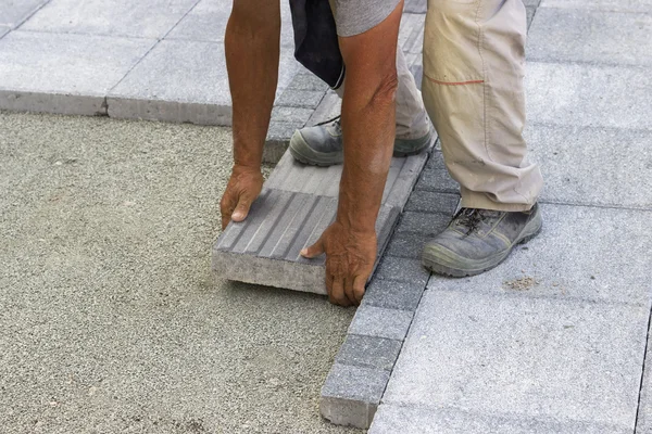 Gieten van beton op de bouwplaats — Stockfoto