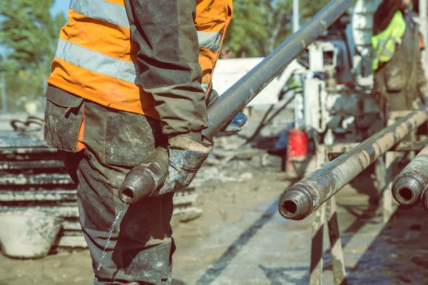 Drill pipe of core drilling platform 4 — Stock Photo, Image