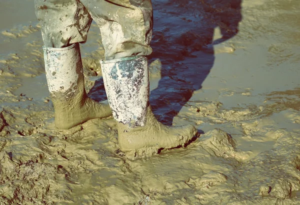 泥泞的工作靴2 — 图库照片