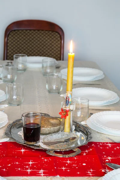 Holiday table with candle 2 — Stock Photo, Image