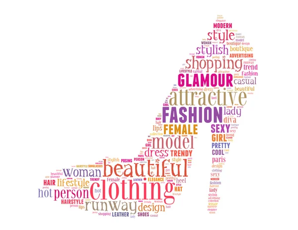 Modeschuh, Word Cloud Konzept — Stockfoto