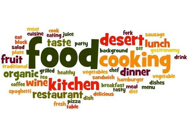 食品、単語クラウド コンセプト 4 — ストック写真