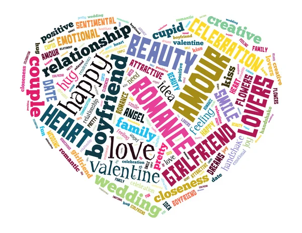 Love heart, word cloud concept 2 — Stock Photo, Image