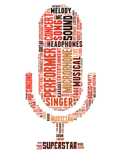 Cantante de micrófono, concepto de nube de palabras 6 — Foto de Stock