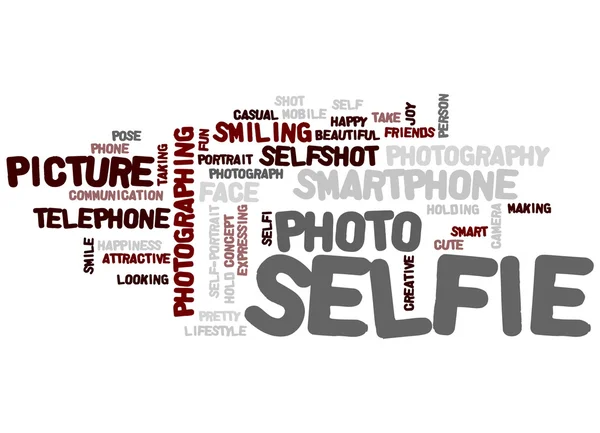 Selfie szó felhő fogalmát — Stock Fotó
