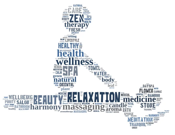 Wellness und Massage, Word Cloud Konzept 4 — Stockfoto