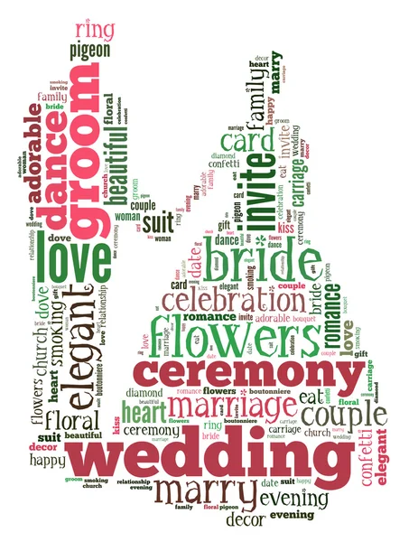 신부와 신랑 결혼식, 단어 클라우드 개념 2 — 스톡 사진