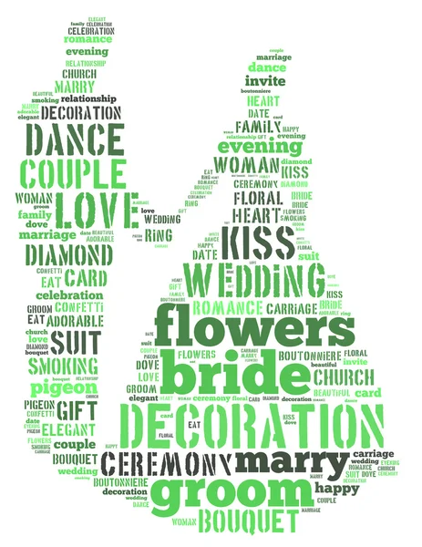 Bride and groom wedding, word cloud concept 4 — Stock Photo, Image