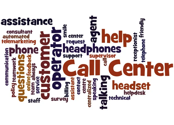 Call center, concepto de nube de palabras —  Fotos de Stock