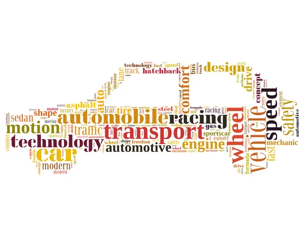 Car side view, word cloud concept 6 — Stock Photo, Image