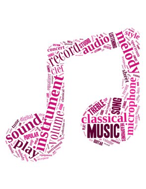 Music sign, word cloud concept 4 clipart