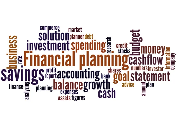 Planejamento financeiro, conceito de nuvem de palavras 5 — Fotografia de Stock
