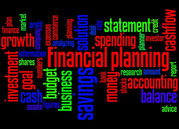 Planificación financiera, concepto de nube de palabras 7 —  Fotos de Stock