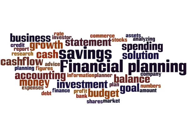 Finanční plánování, slovo mrak koncepce — Stock fotografie