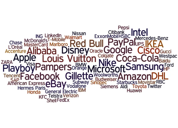 Globala varumärken, ordet cloud koncept 3 — Stockfoto