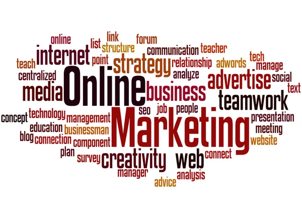 Marketing online, concepto de nube de palabras — Foto de Stock