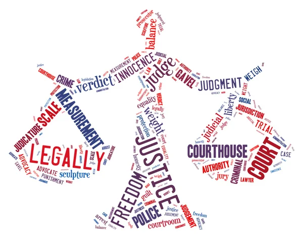 Scale justice, word cloud concept 5 — Stock Photo, Image