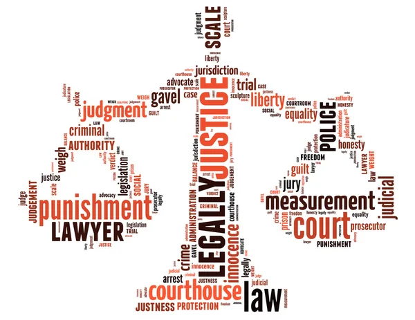 Scale justice, word cloud concept 7 — Stock Photo, Image