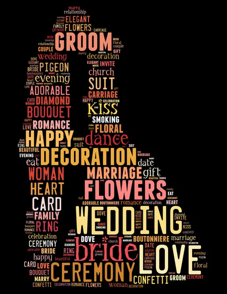 Wedding couple, word cloud concept — Stock Photo, Image