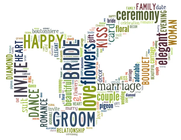 Wedding rings, word cloud concept 4 — Stock Photo, Image
