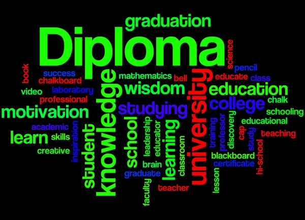 Diploma, concepto de nube de palabras 7 —  Fotos de Stock