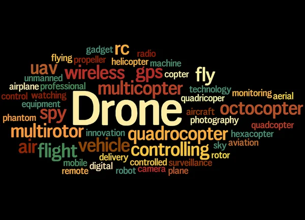 Drone, szó felhő fogalmát 4 — Stock Fotó