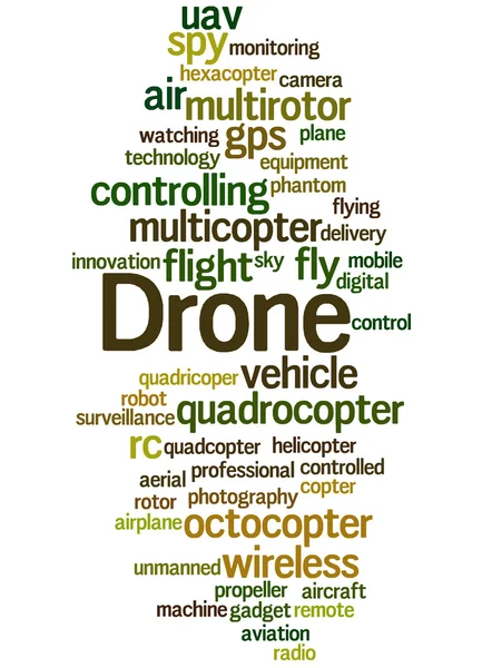 무인 항공기, 단어 클라우드 개념 5 — 스톡 사진