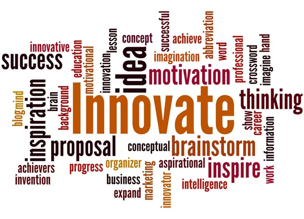 Innovációra, szó felhő fogalmát 3 — Stock Fotó